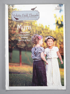 Violette Field Threads MYRA Sewing Pattern for Girls Kids Wide Leg Jumpsuit Vintage Details Pintucks Pleats
